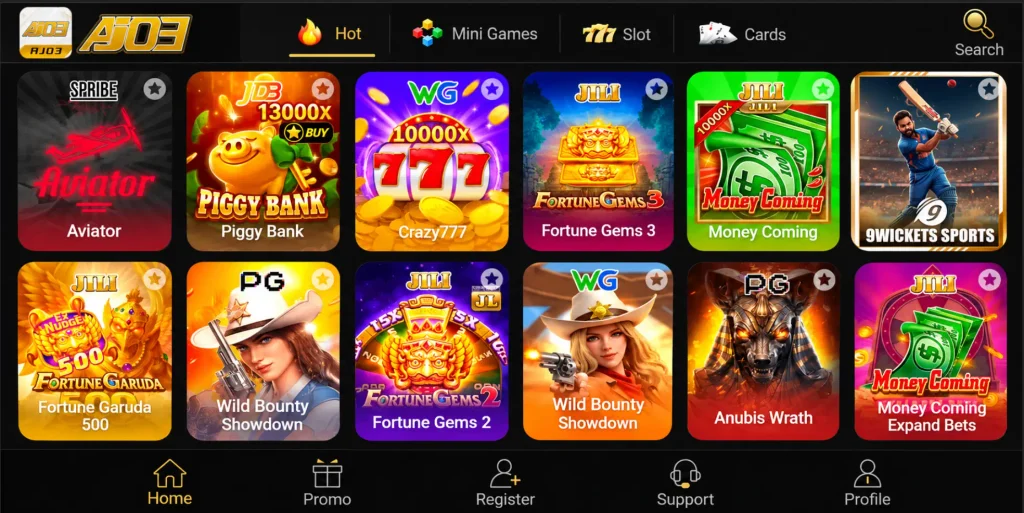 AJ03 Game Download and Android gaming interface