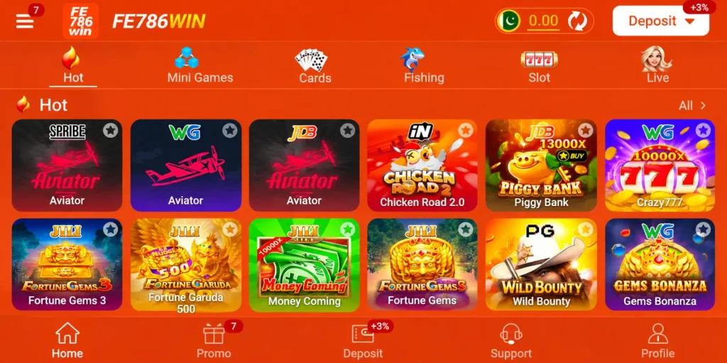 FE786WIN games and gaming categories